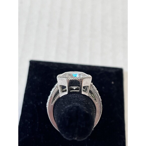 Sterling Silver 925 Art Deco Octagon CZ Ring Size 6.5 NWT - Picture 4 of 5
